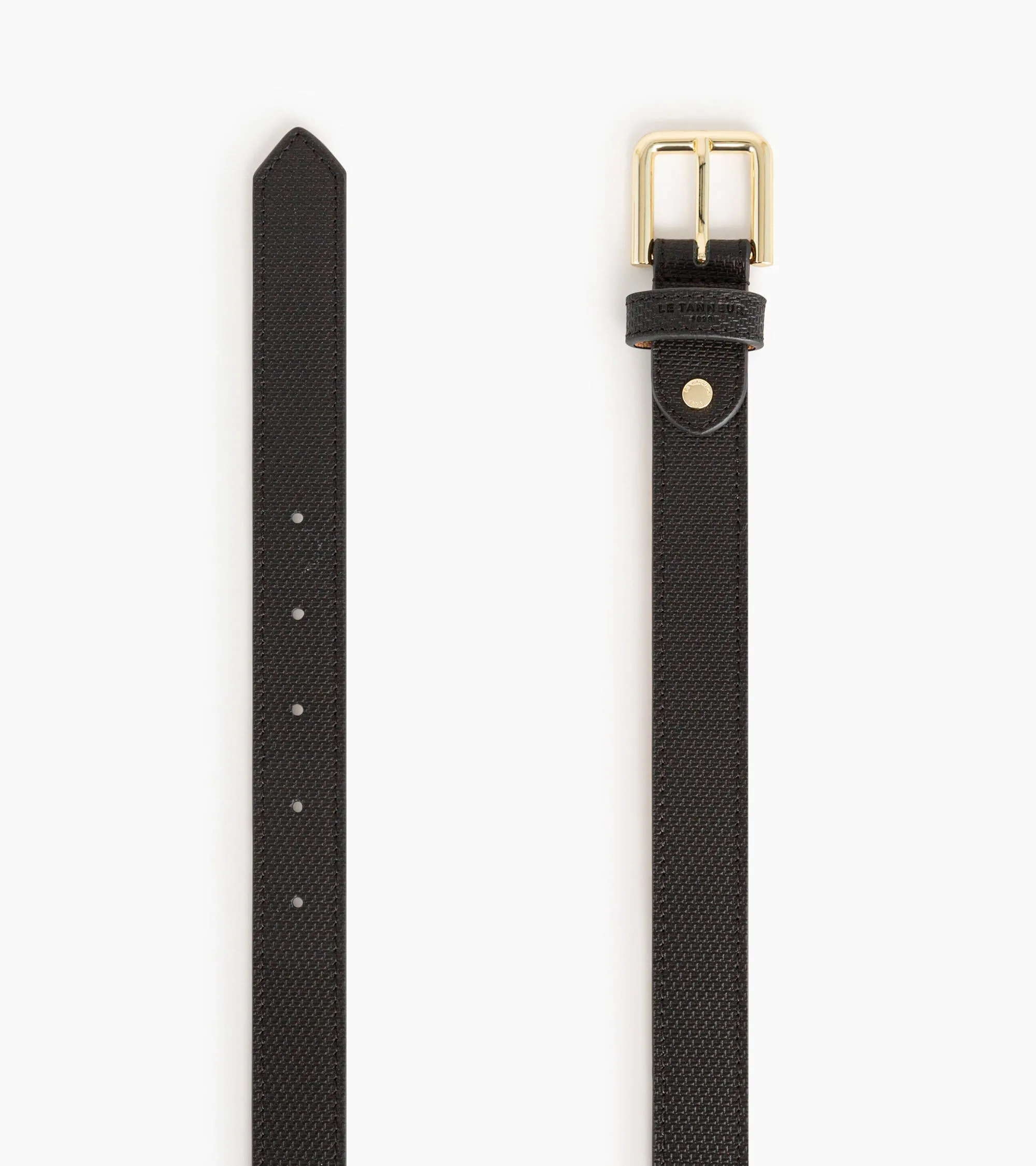 Women's belt with square buckle with t grain sold by Le Tanneur product image thumbnail 2