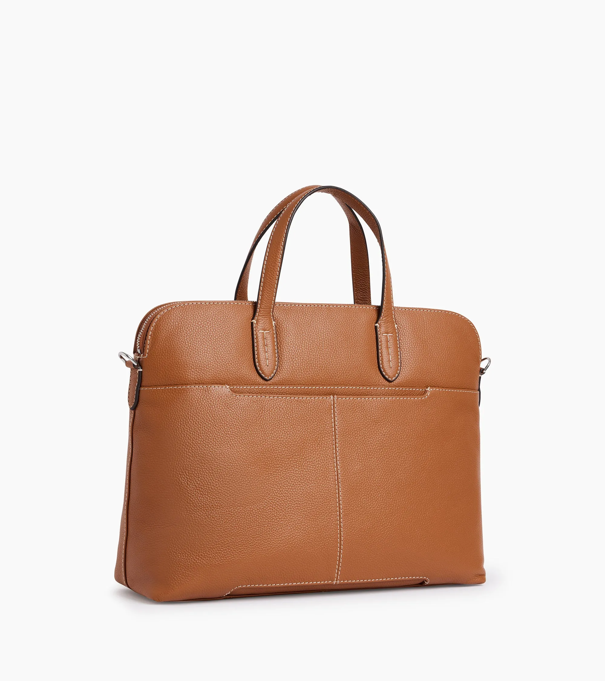 Sophie 15" briefcase with 1 gusset in grained leather sold by Le Tanneur product image thumbnail 5