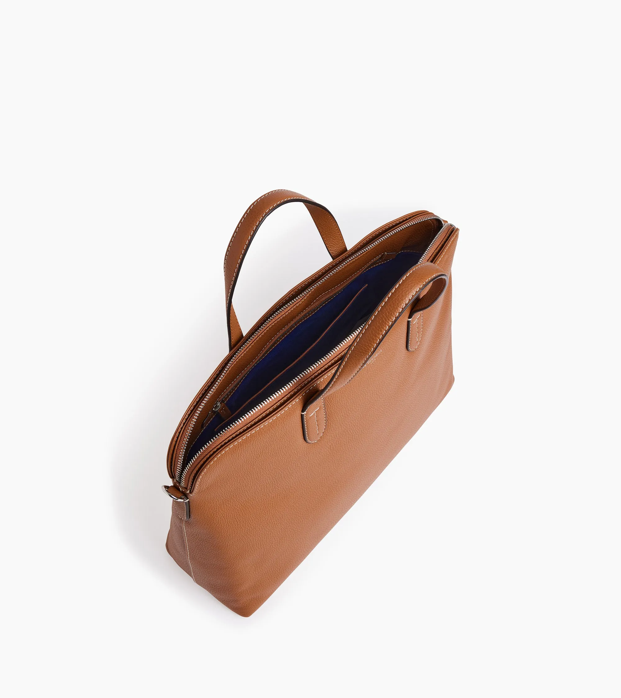 Sophie 15" briefcase with 1 gusset in grained leather sold by Le Tanneur product image thumbnail 4