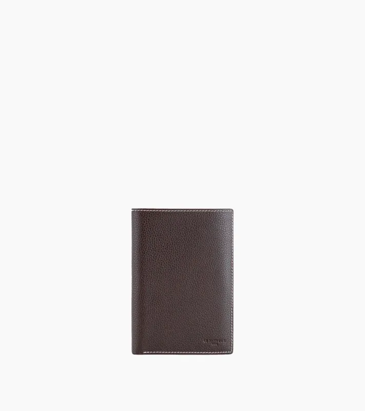 large, vertical, zipped wallet with 2 gussets in grained leather sold by Le Tanneur