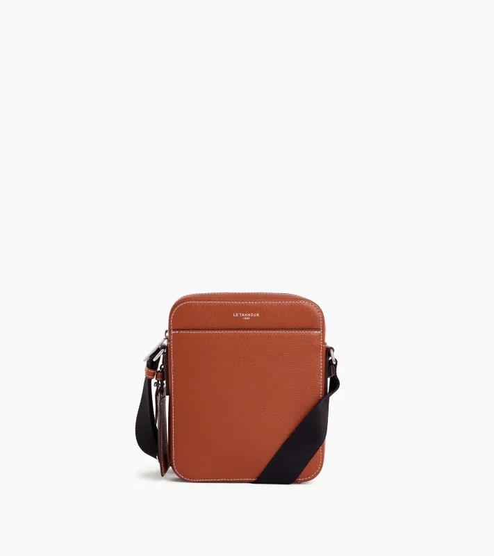 Emile small zipped satchel in grained leather sold by Le Tanneur