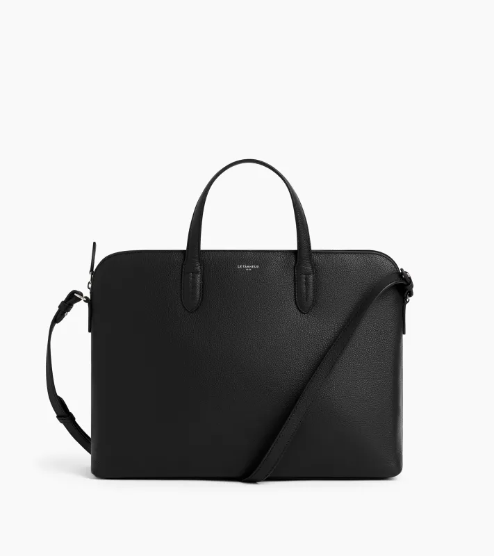 Sophie 15" briefcase with 1 expanding compartment in grained leather sold by Le Tanneur