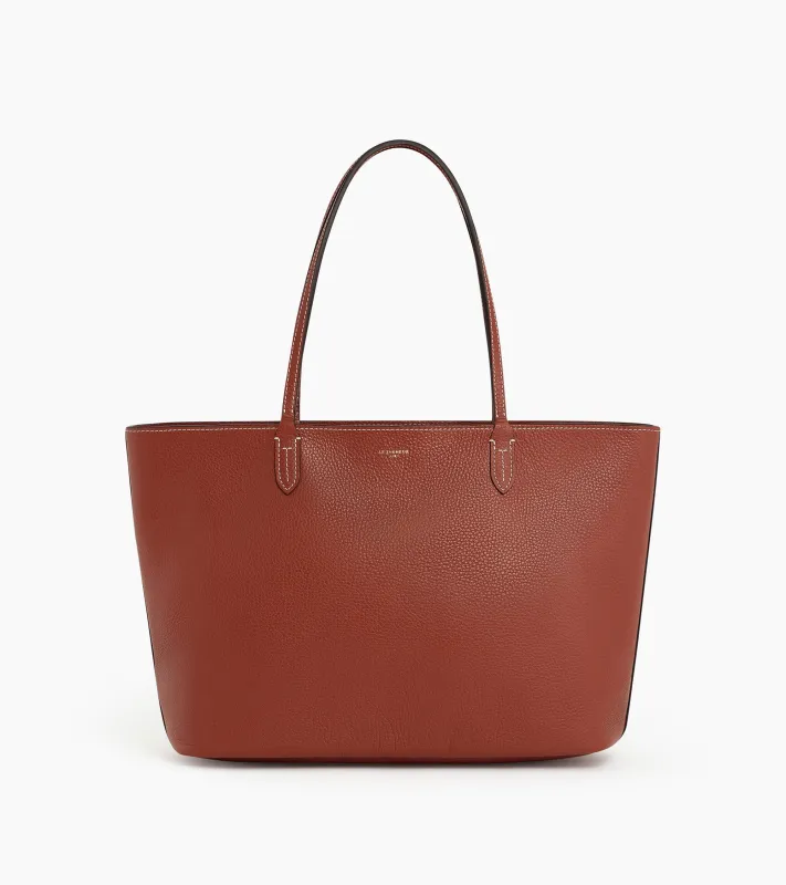 Louise large tote in grained leather sold by Le Tanneur