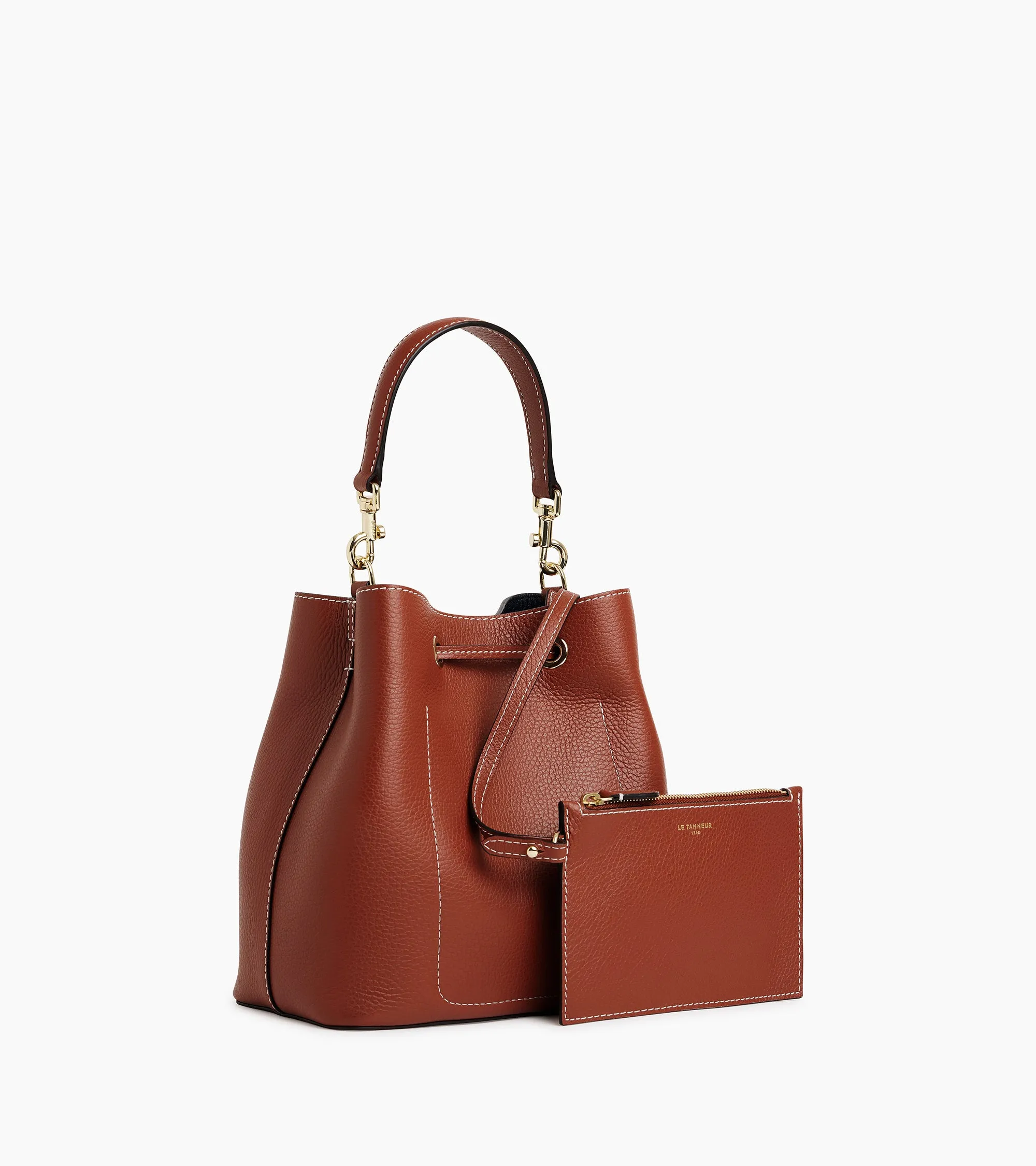 Louise bucket bag in grained leather sold by Le Tanneur product image thumbnail 4