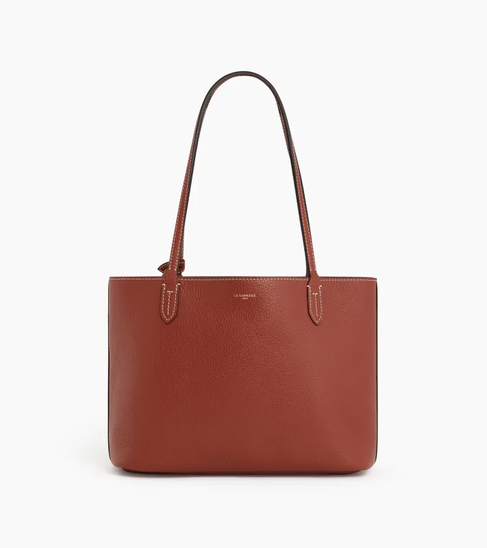 Louise small tote bag in grained leather sold by Le Tanneur