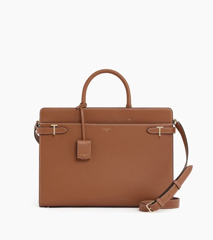 Emilie briefcase in grained leather sold by Le Tanneur