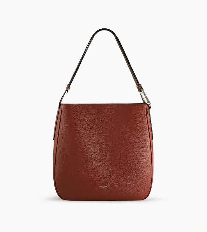 Large hobo bag Madeleine in grained calfskin leather sold by Le Tanneur