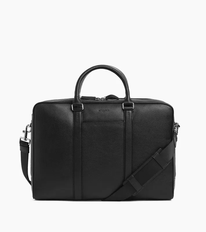 Charles 17" briefcase in grained leather with 2 zipped compartments sold by Le Tanneur