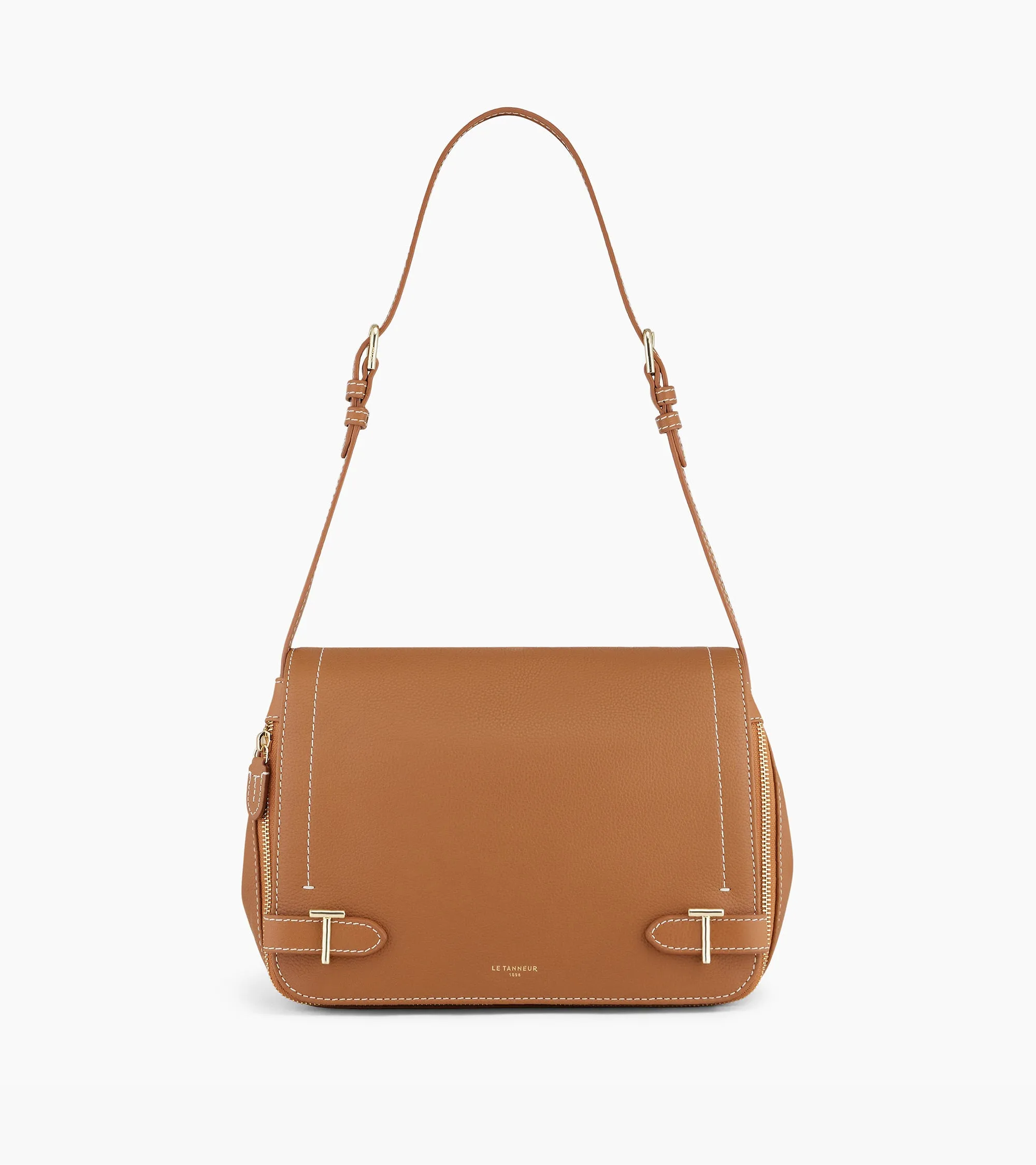 Simone medium-sized bag with crossbody strap in grained leather sold by Le Tanneur