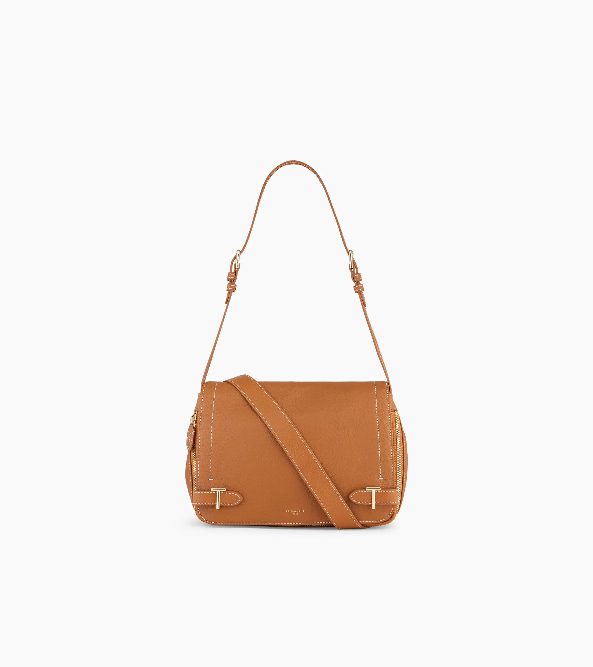 Simone medium-sized bag with crossbody strap in grained leather sold by Le Tanneur product image thumbnail 5