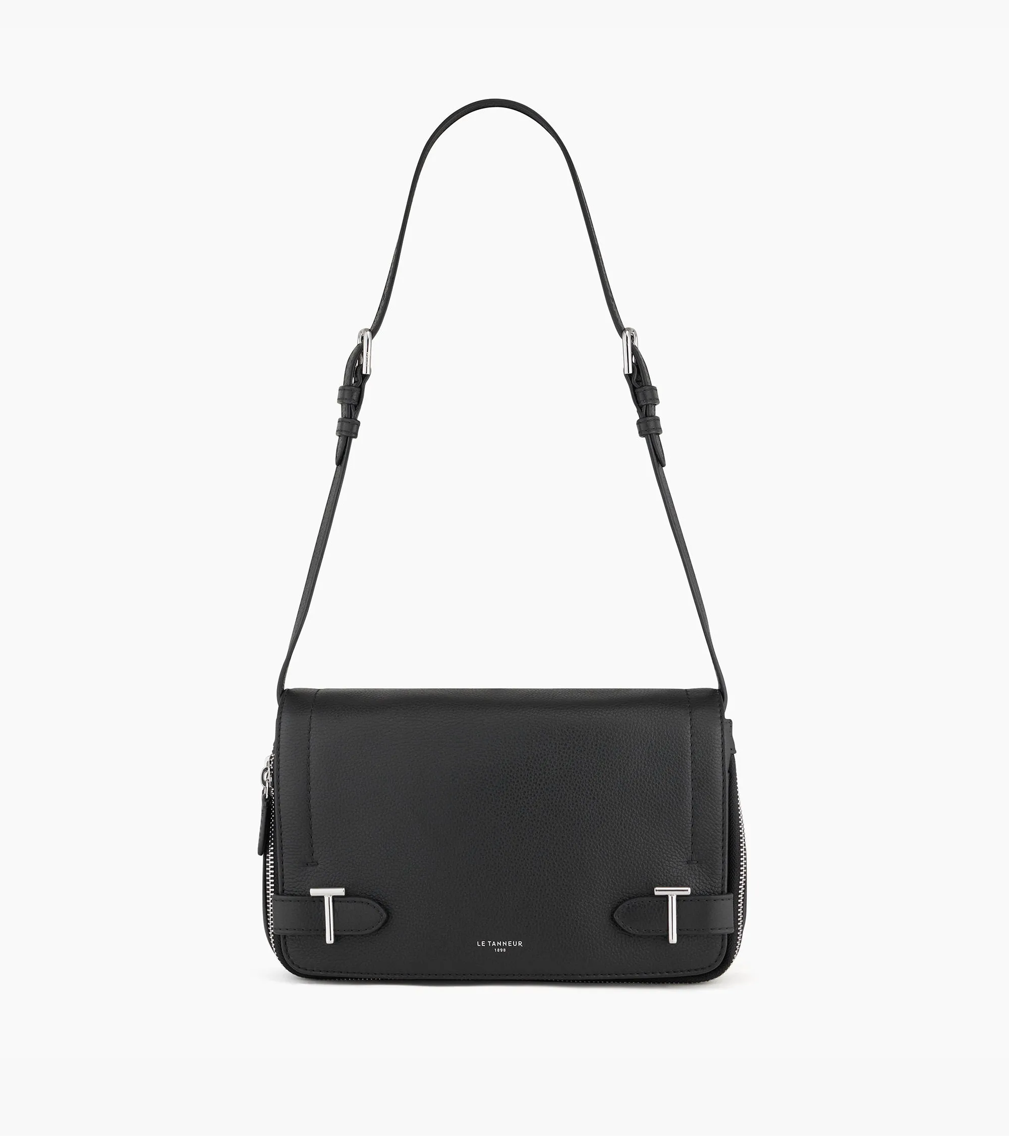 Simone small bag with crossbody strap in grained leather sold by Le Tanneur