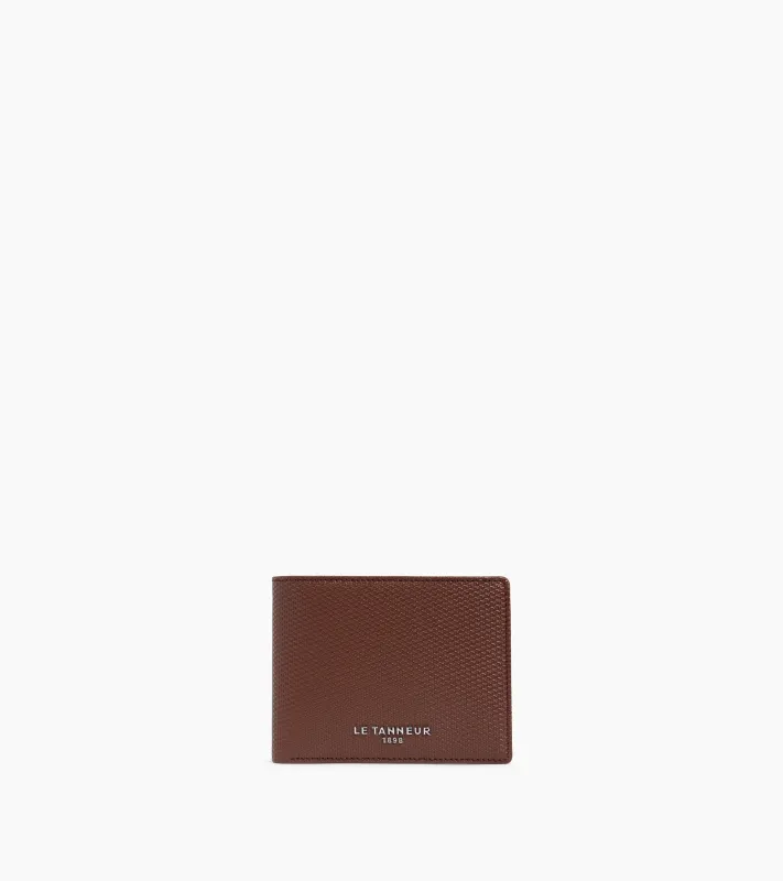 Emile horizontal zipped wallet in signature T leather sold by Le Tanneur