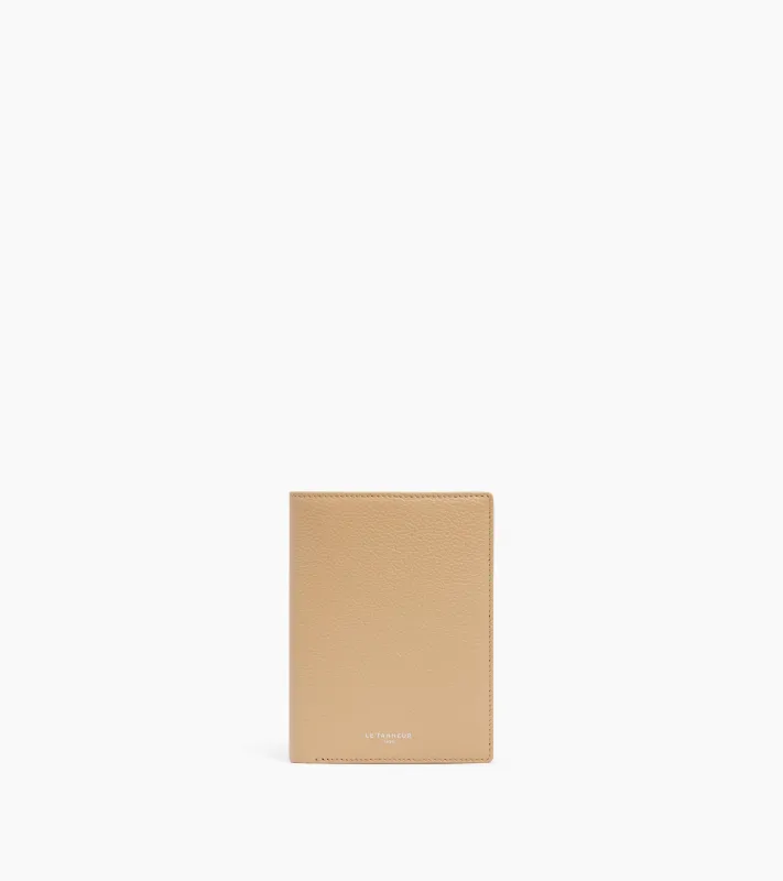 Emile zipped vertical wallet in grained leather sold by Le Tanneur