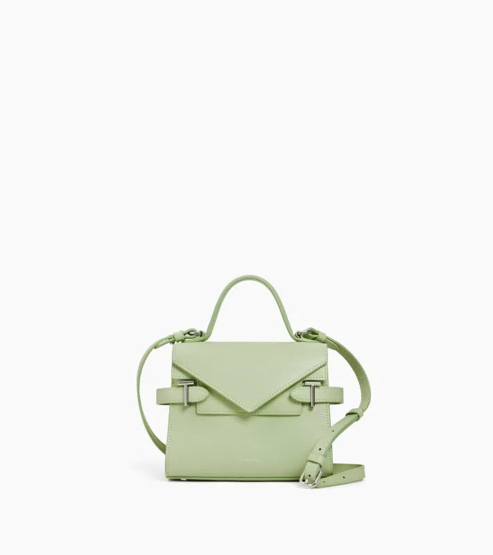 Emilie small handbag with double flap in grained leather sold by Le Tanneur