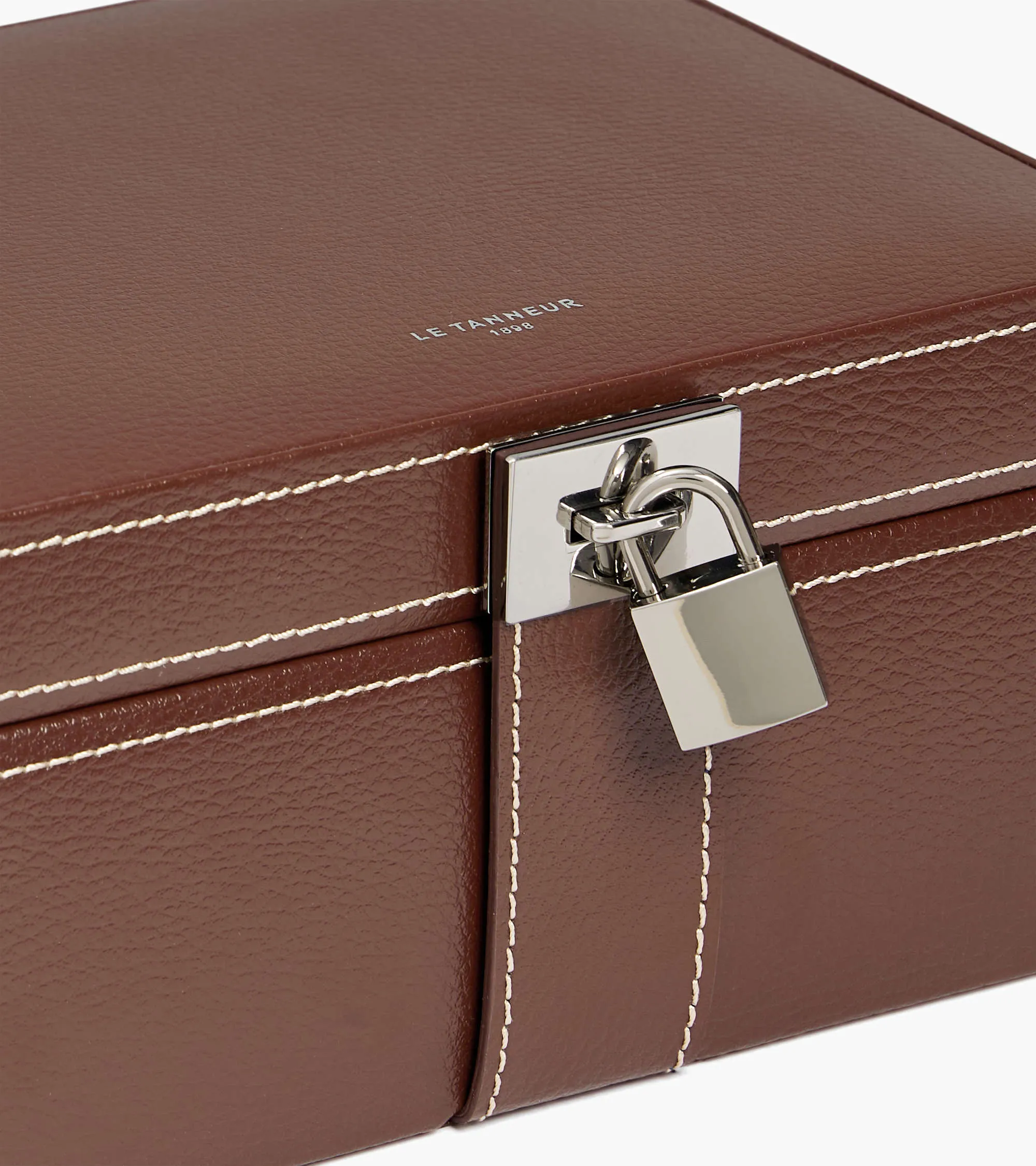 Medium jewelry box in leather sold by Le Tanneur product image thumbnail 4