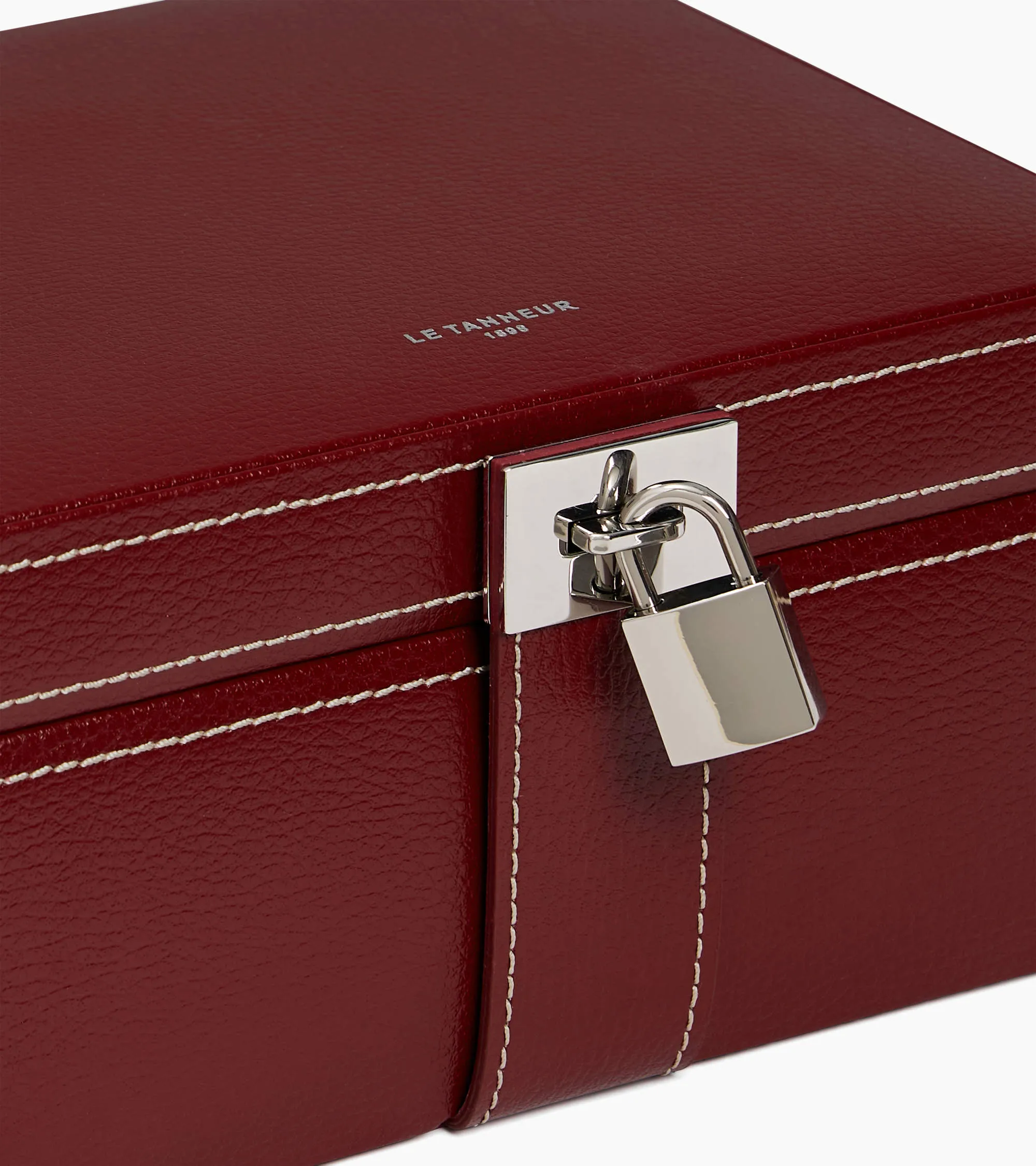 Medium jewelry box in leather sold by Le Tanneur product image thumbnail 4