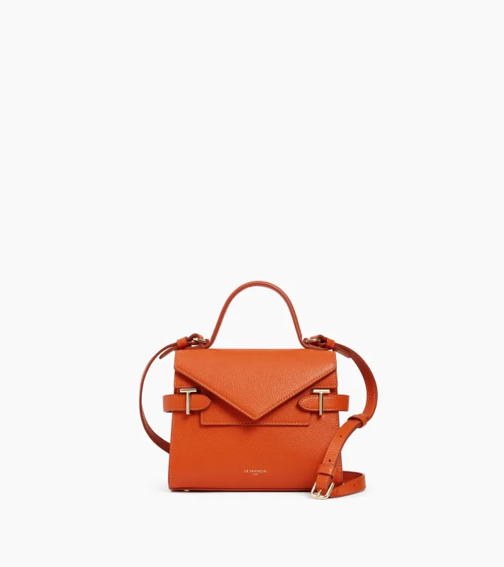 Emilie small handbag with double flap in grained leather sold by Le Tanneur