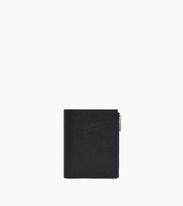 Charles medium zipped wallet in grained leather made by Le Tanneur