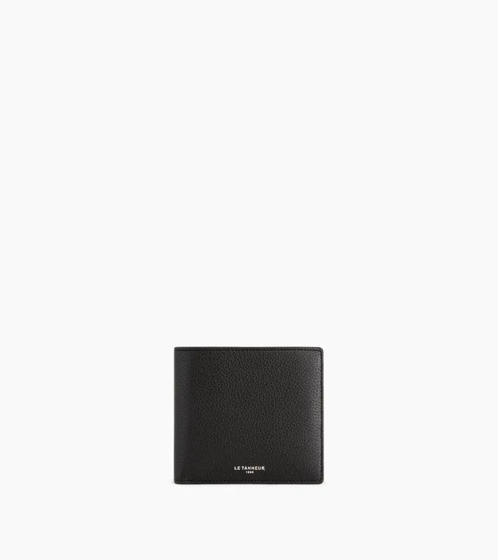 Emile card holder with bill pocket in grained leather made by Le Tanneur