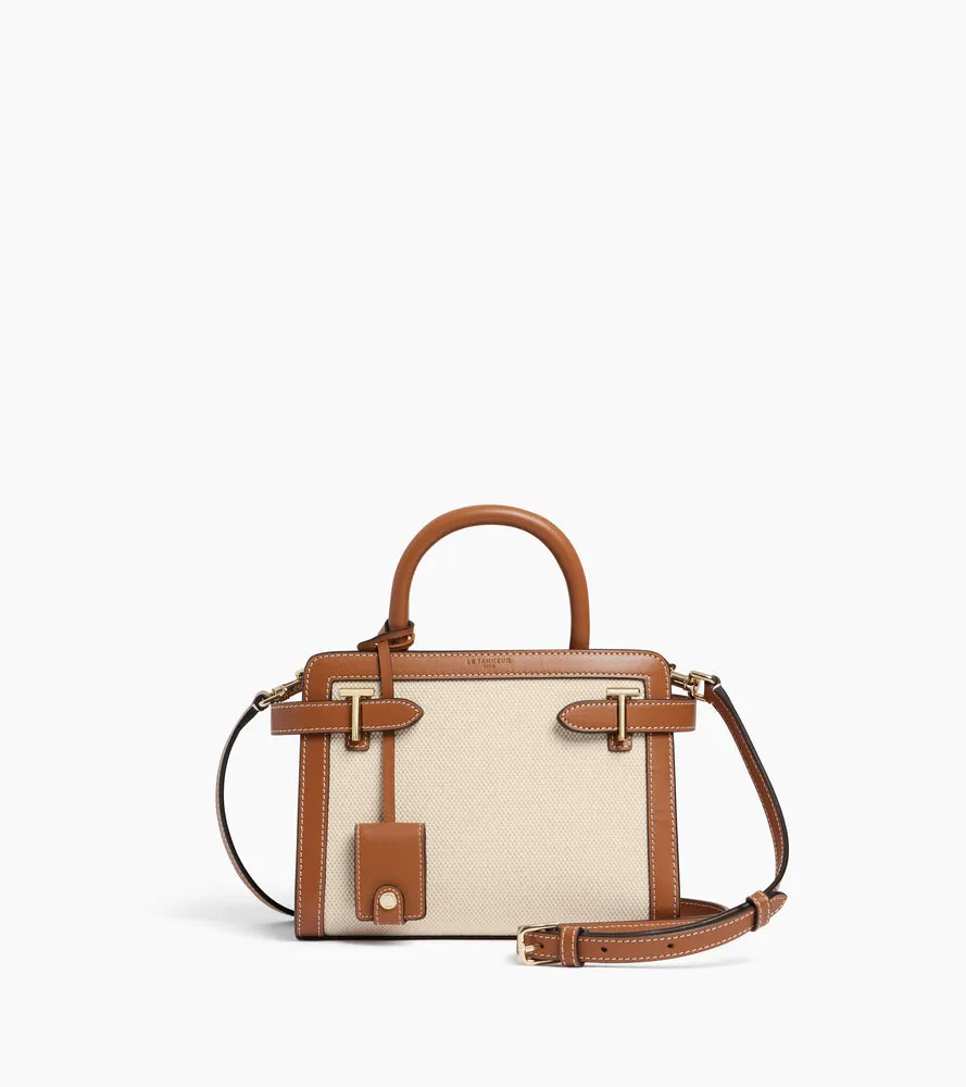 Emilie small handbag in cotton canvas and smooth leather sold by Le Tanneur