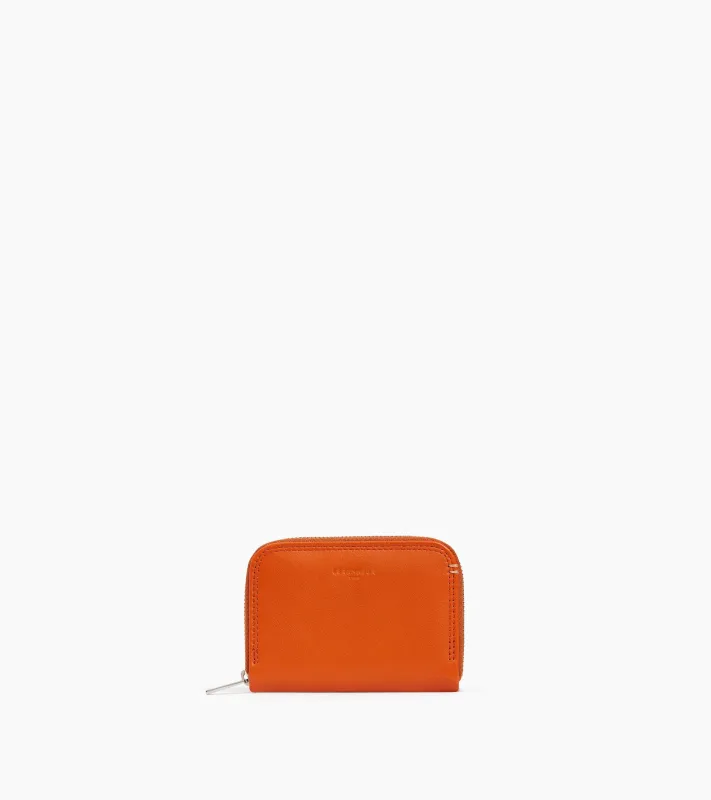 Martin zipped coin purse in smooth leather made by Le Tanneur