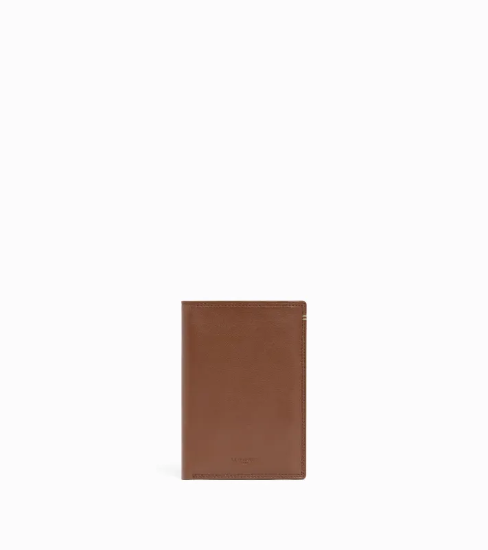 Martin large wallet with zipped pocket and 2 shutters in smooth leather made by Le Tanneur