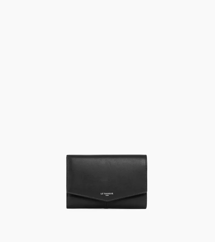 Medium Charlotte wallet in smooth leather made by Le Tanneur