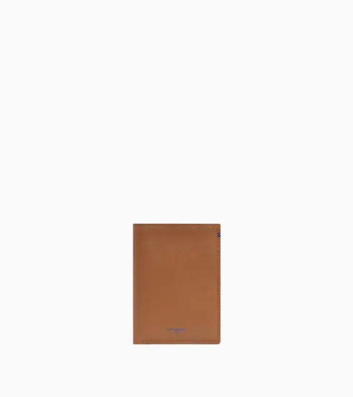 Martin large vertical zipped wallet in smooth leather made by Le Tanneur