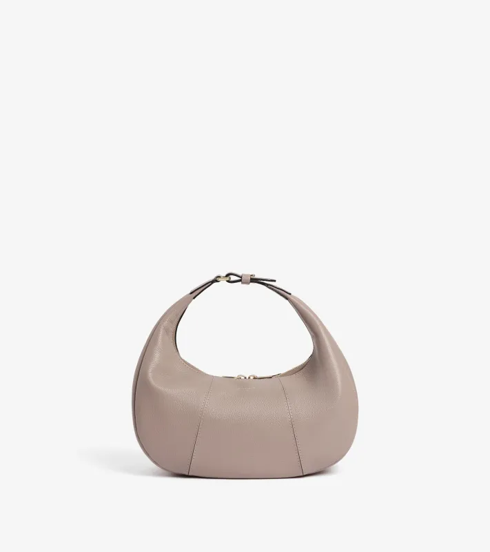Juliette small hobo bag in grained leather made by Le Tanneur