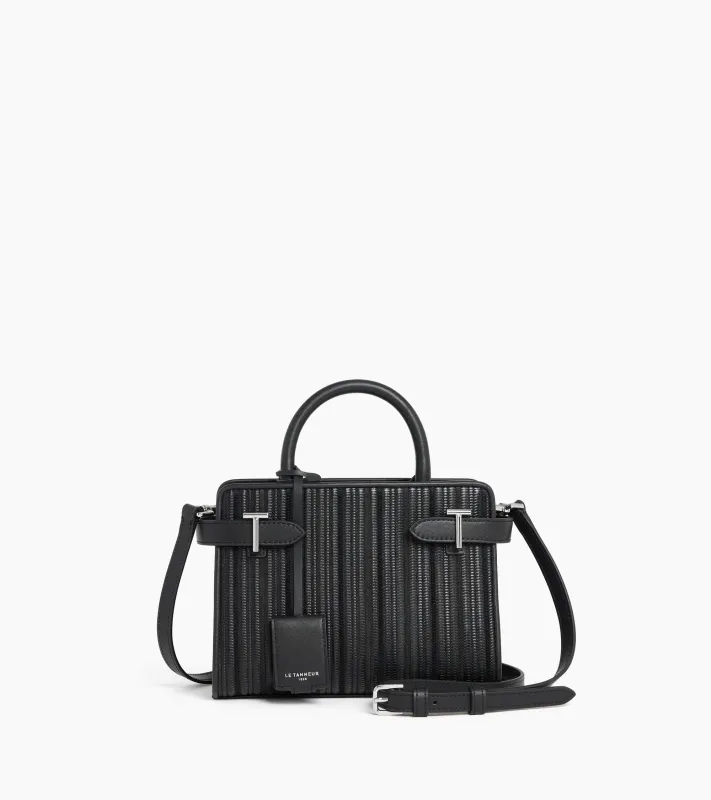 Emile small handbag with double-flap in braided recycled leather made by Le Tanneur