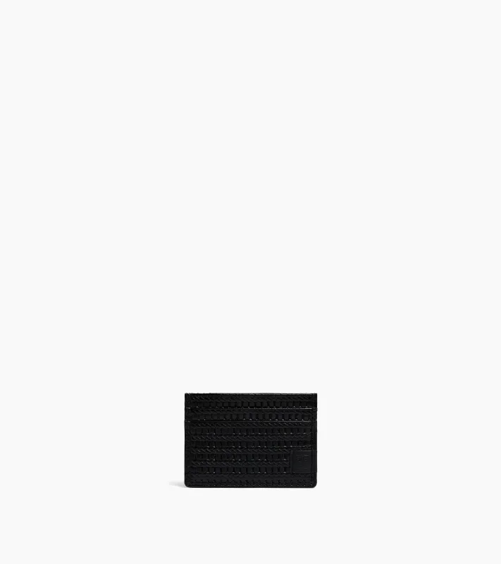 Martin card holder in embossed and smooth leather made by Le Tanneur