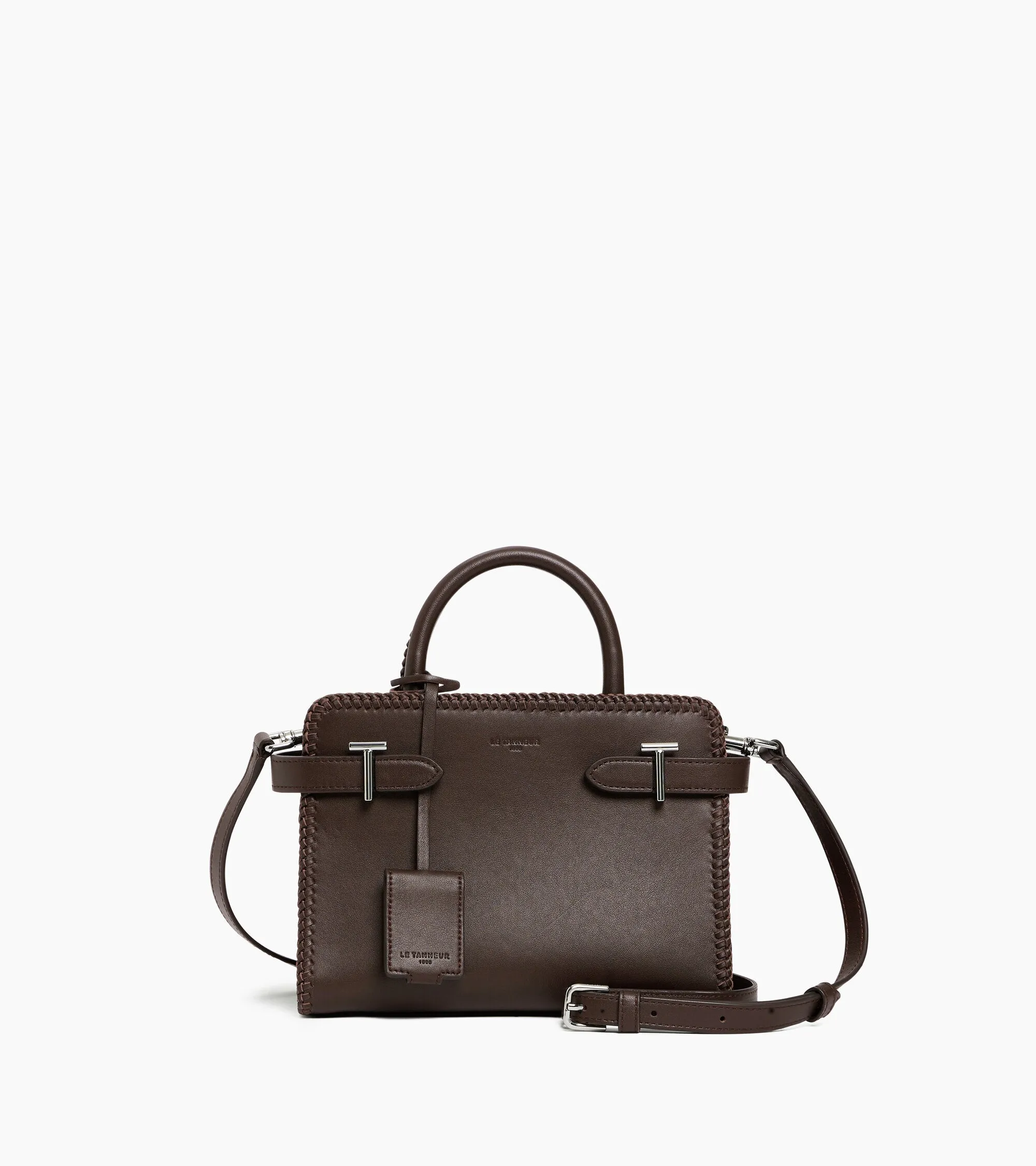 Emile small handbag with topstitching in smooth leather sold by Le Tanneur