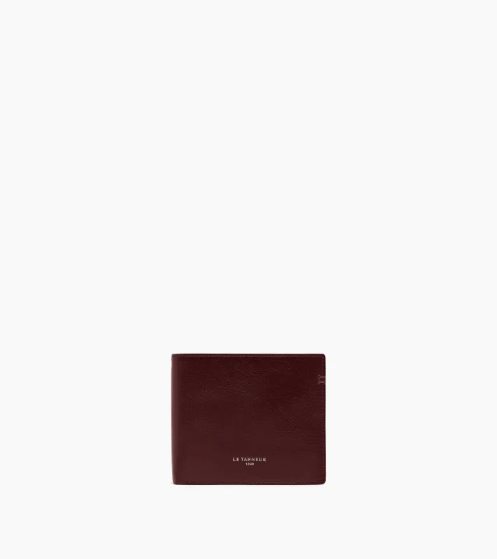 Lucien two-fold wallet with flap in oiled leather made by Le Tanneur