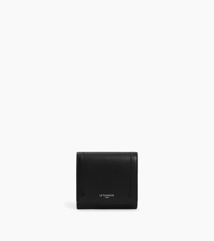 Louison small wallet with flap in smooth leather made by Le Tanneur