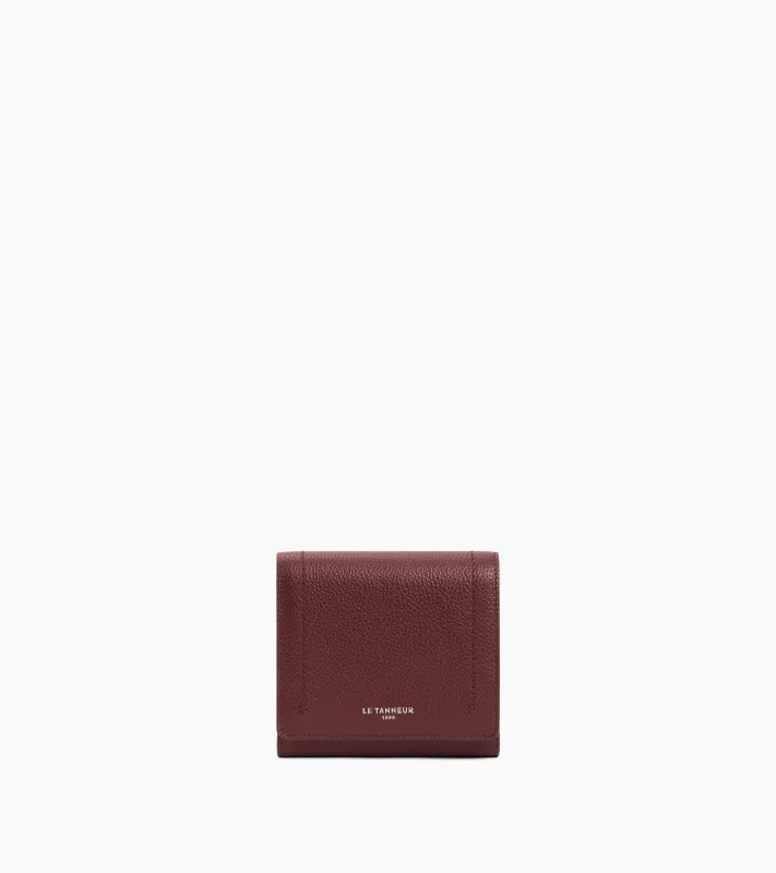Louison small wallet with flap in grained leather made by Le Tanneur
