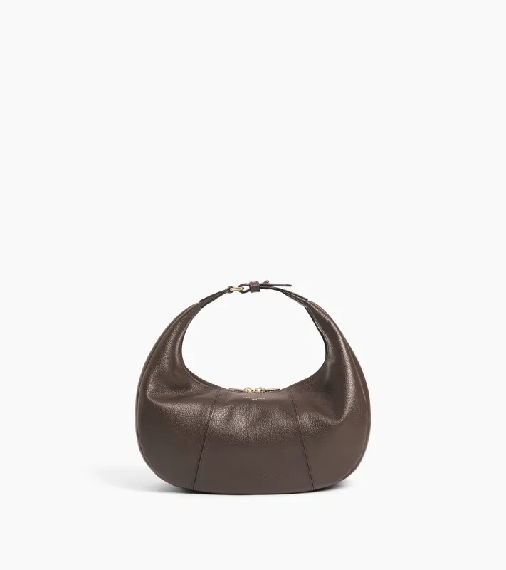 Juliette small hobo bag in grained leather made by Le Tanneur