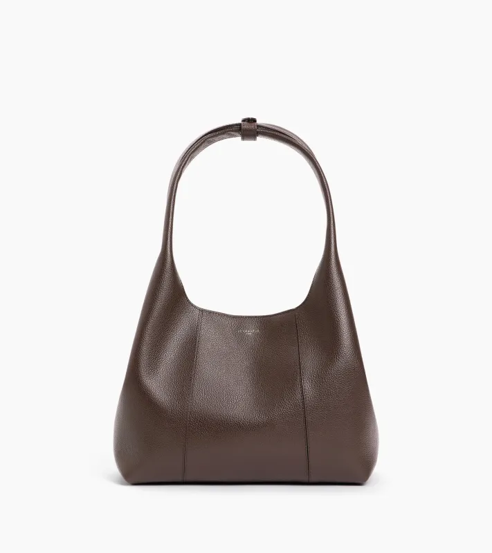 Juliette medium-sized shoulder bag in grained leather made by Le Tanneur