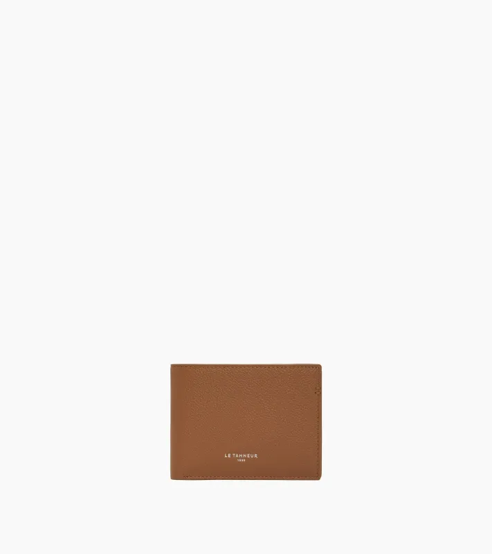 Lucien horizontal zipped wallet in grained leather made by Le Tanneur