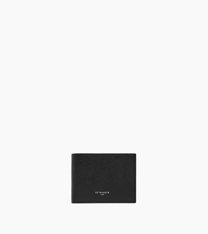 Lucien horizontal zipped wallet in grained leather made by Le Tanneur