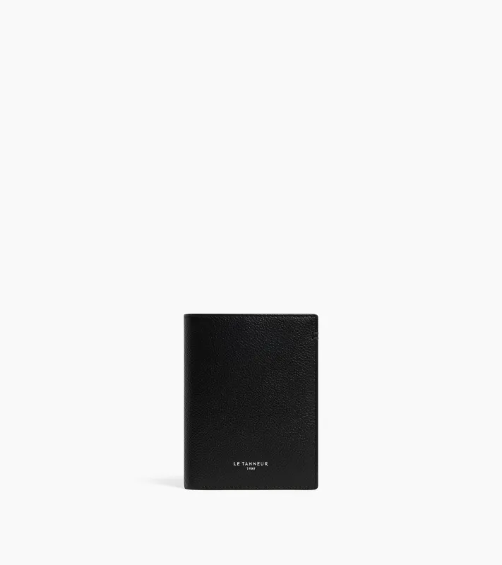 Lucien medium vertical zipped wallet in grained leather made by Le Tanneur