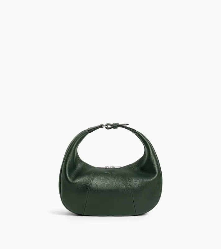 Juliette small hobo bag in grained leather made by Le Tanneur