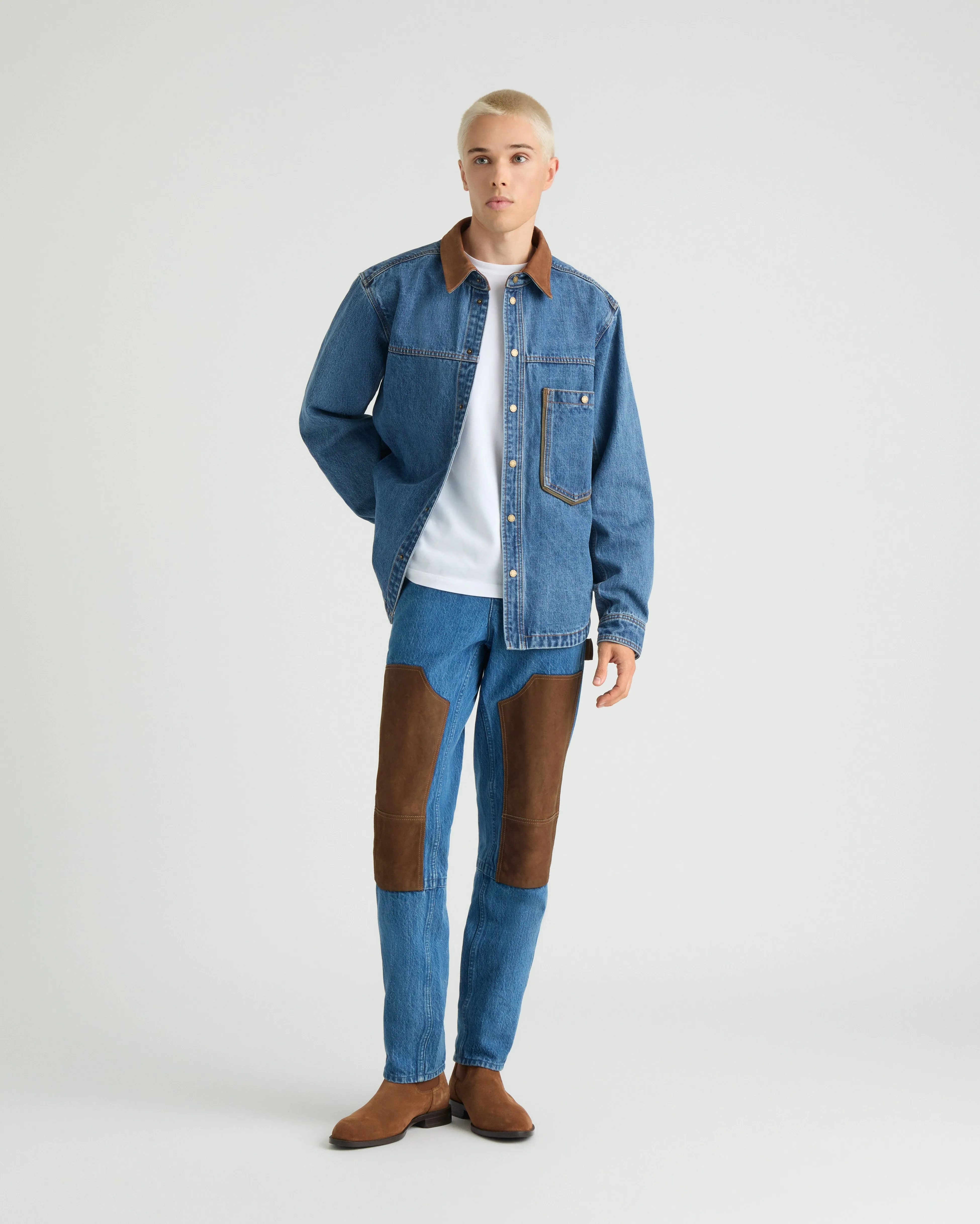 Gatineau Denim Pants With Nubuck sold by Kanuk