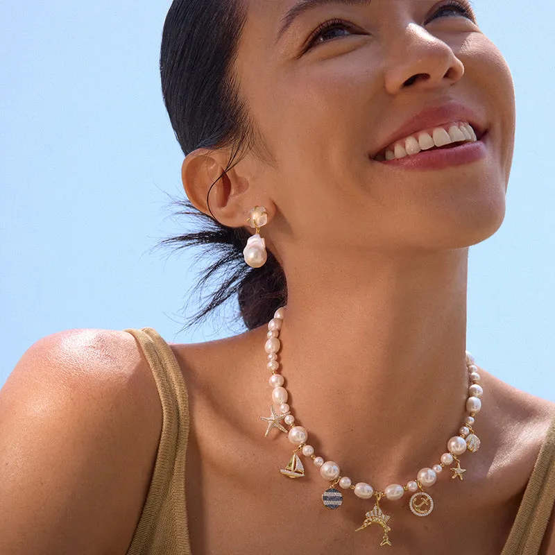 Quartz Pearl Earrings sold by Hefang product image thumbnail 5