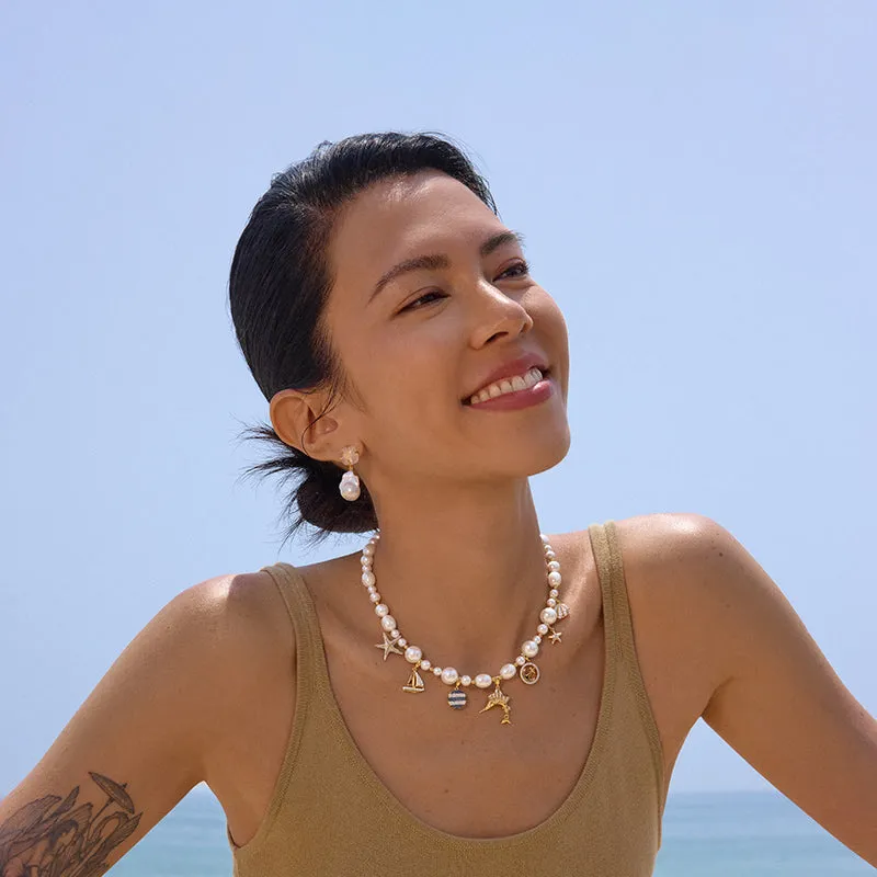 Quartz Pearl Earrings sold by Hefang product image thumbnail 4