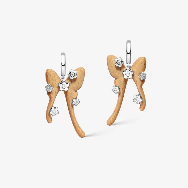 White Oak Butterfly Earrings made by Hefang