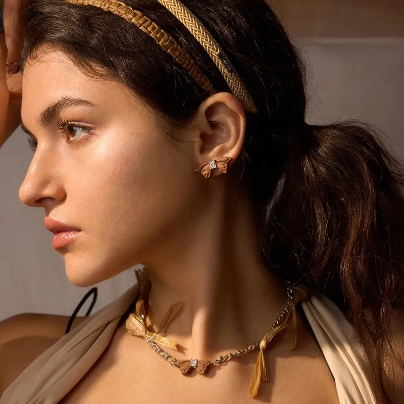 Ribbon Leaf Butterfly Necklace sold by Hefang product image thumbnail 3