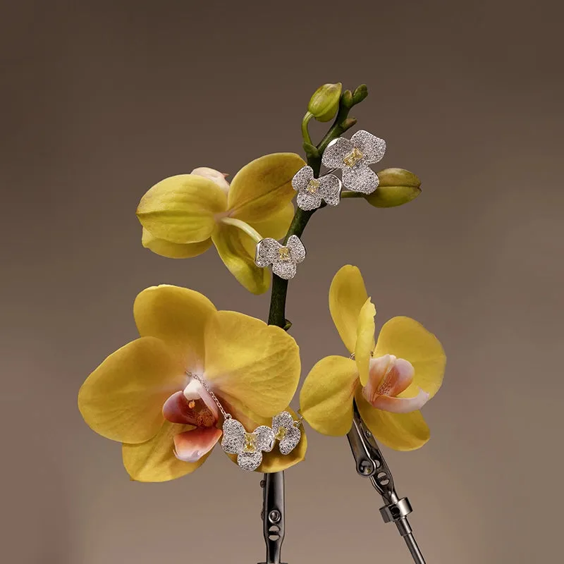 Orchid Bloom Earrings sold by Hefang product image thumbnail 5