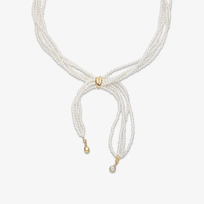 Pearl Scarf Necklace made by Hefang