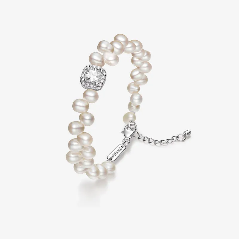 Crystal Pearl Bracelet made by Hefang