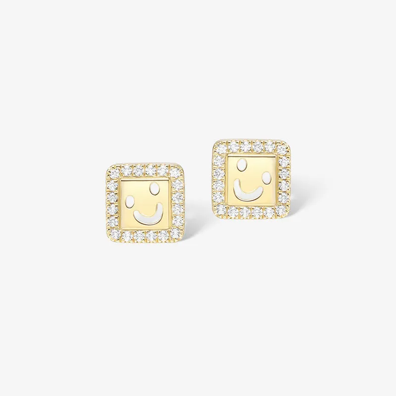 Smiley Diamond Studs sold by Hefang